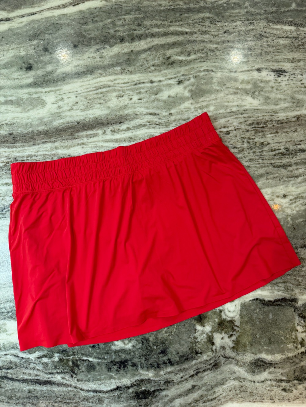 SPANX Bright Red Mini Skirt with Elastic Waist